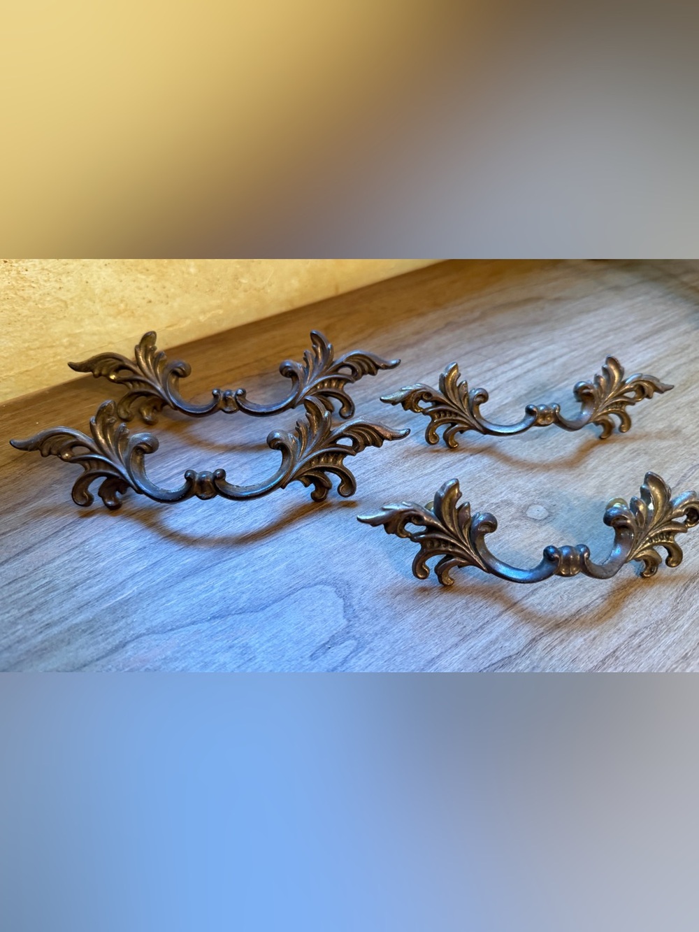 Vintage French Provincial Brass Drawer Pulls